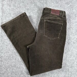 Lauren Jeans Co. Straight Leg Corduroy Pants Women Size 30x28 8P Brown Casual